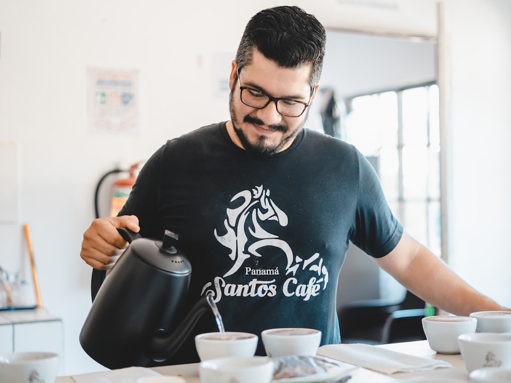 A Santos Café coffee cupping.