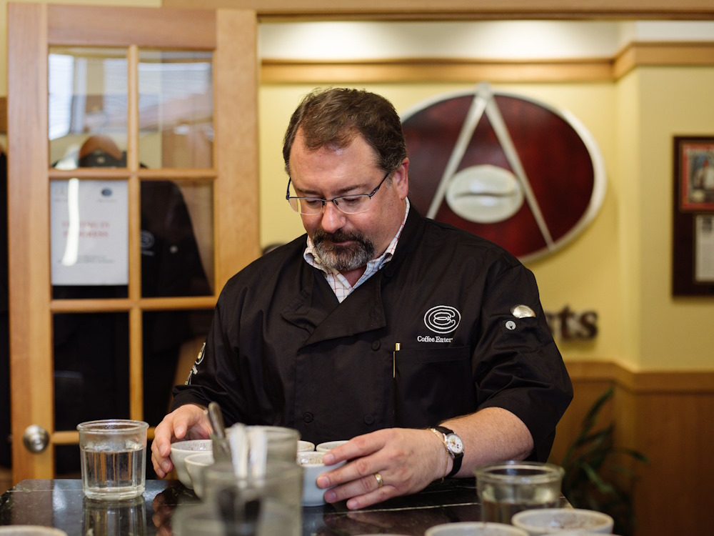 Spencer Turer sets up a cupping.