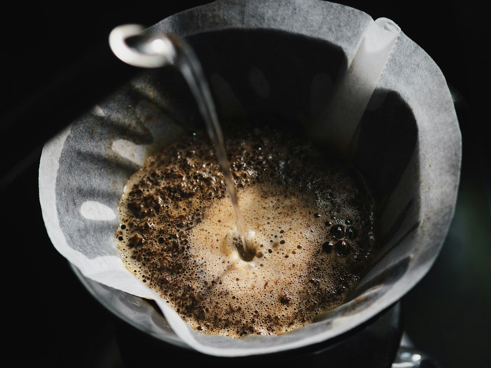 Brewing a Hario V60.