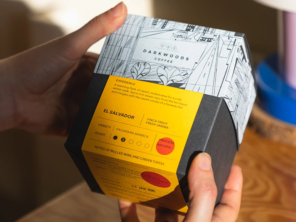 Dark Woods coffee box.